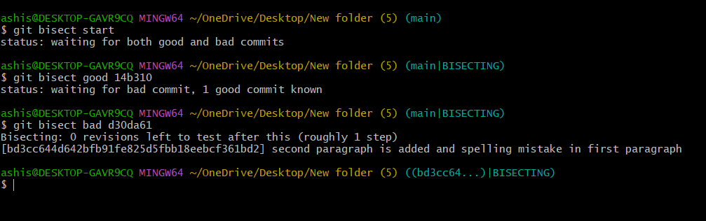 git bisect command git bisect command