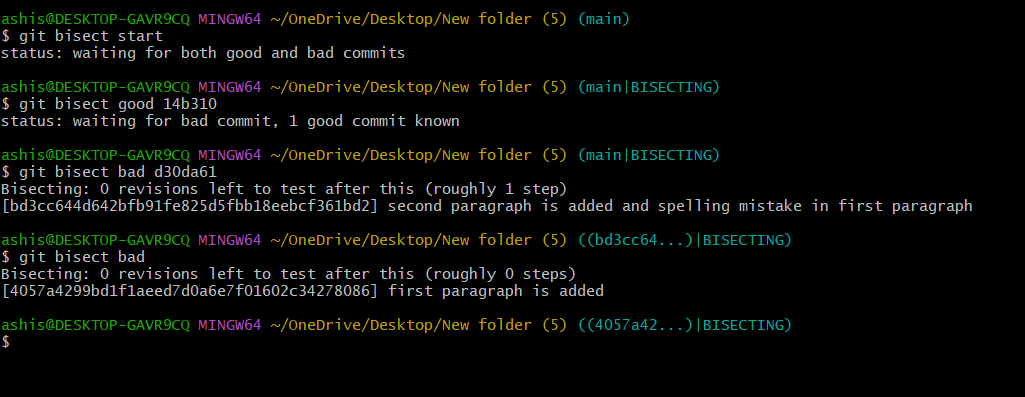 git bisect command git bisect command