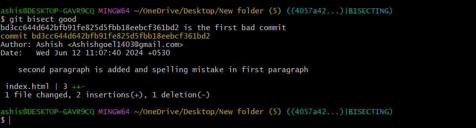 git bisect command git bisect command