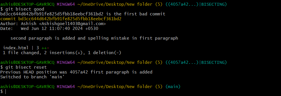 git bisect command git bisect command