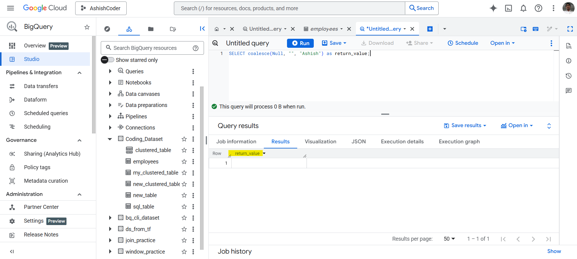 COALESCE function in BigQuery