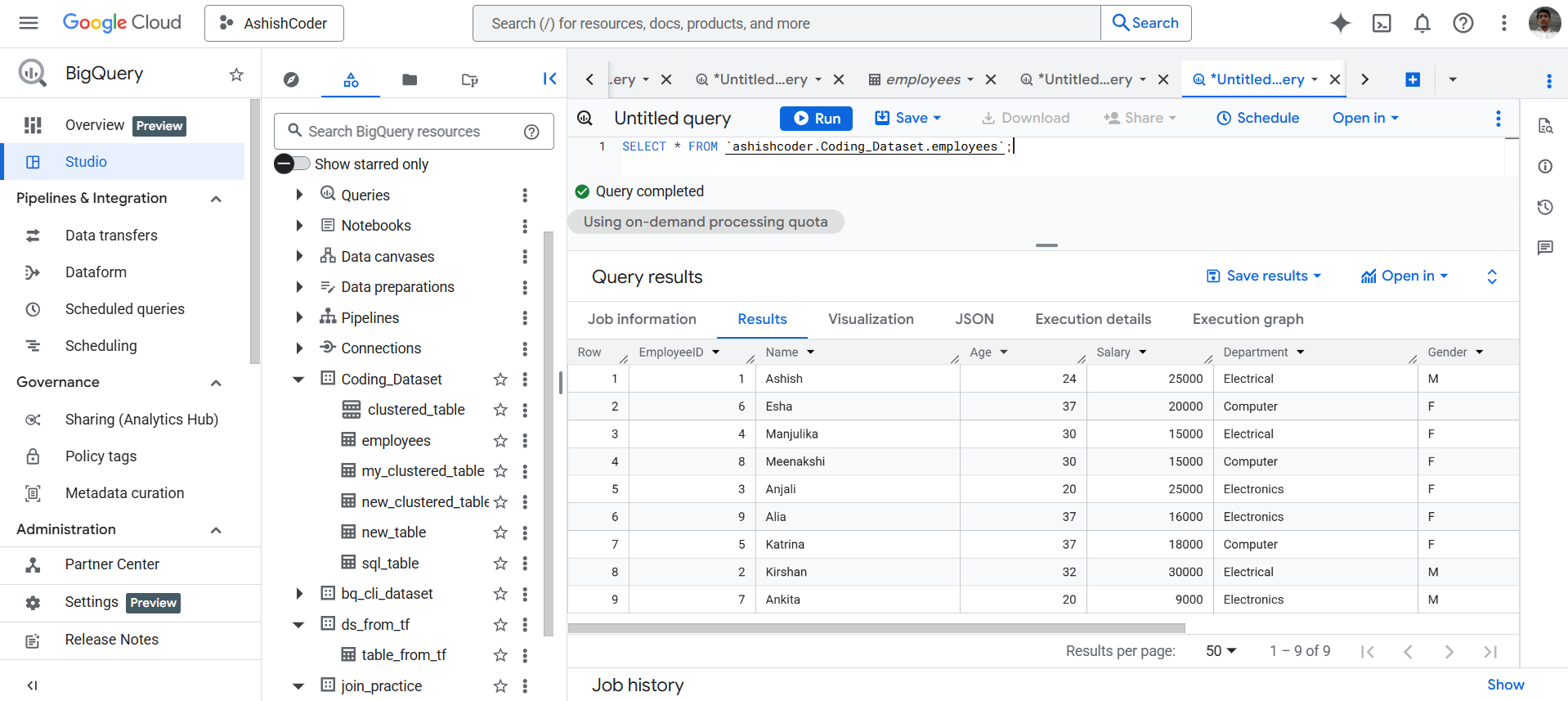 Count function in BigQuery