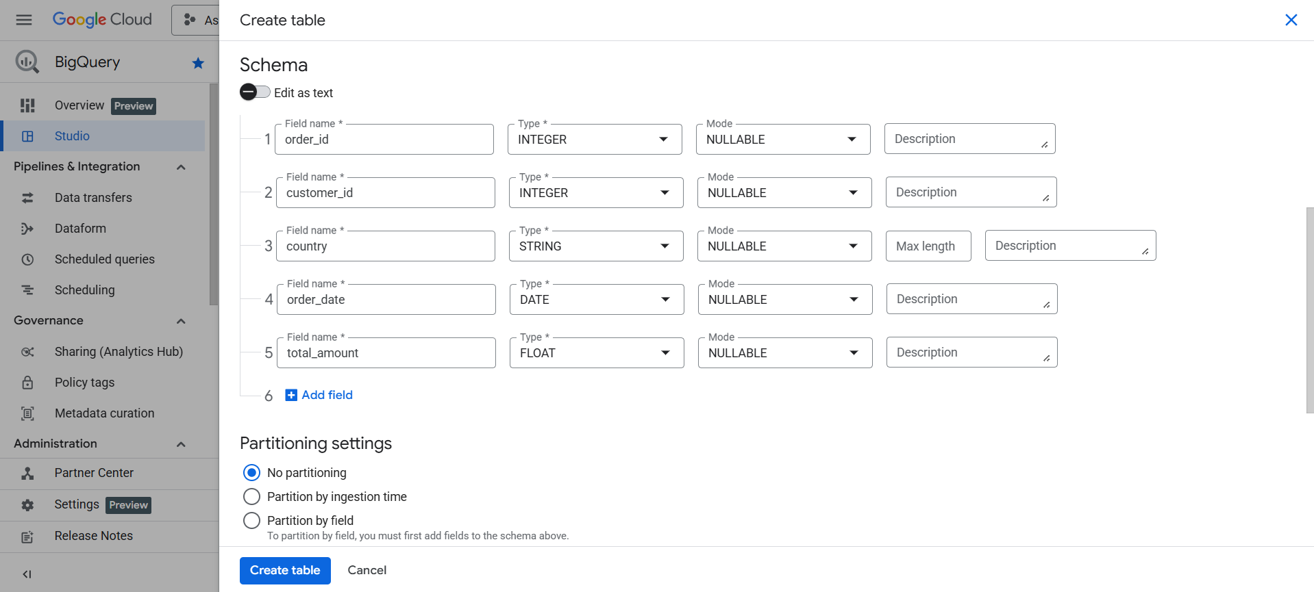 Clustered table in BigQuery