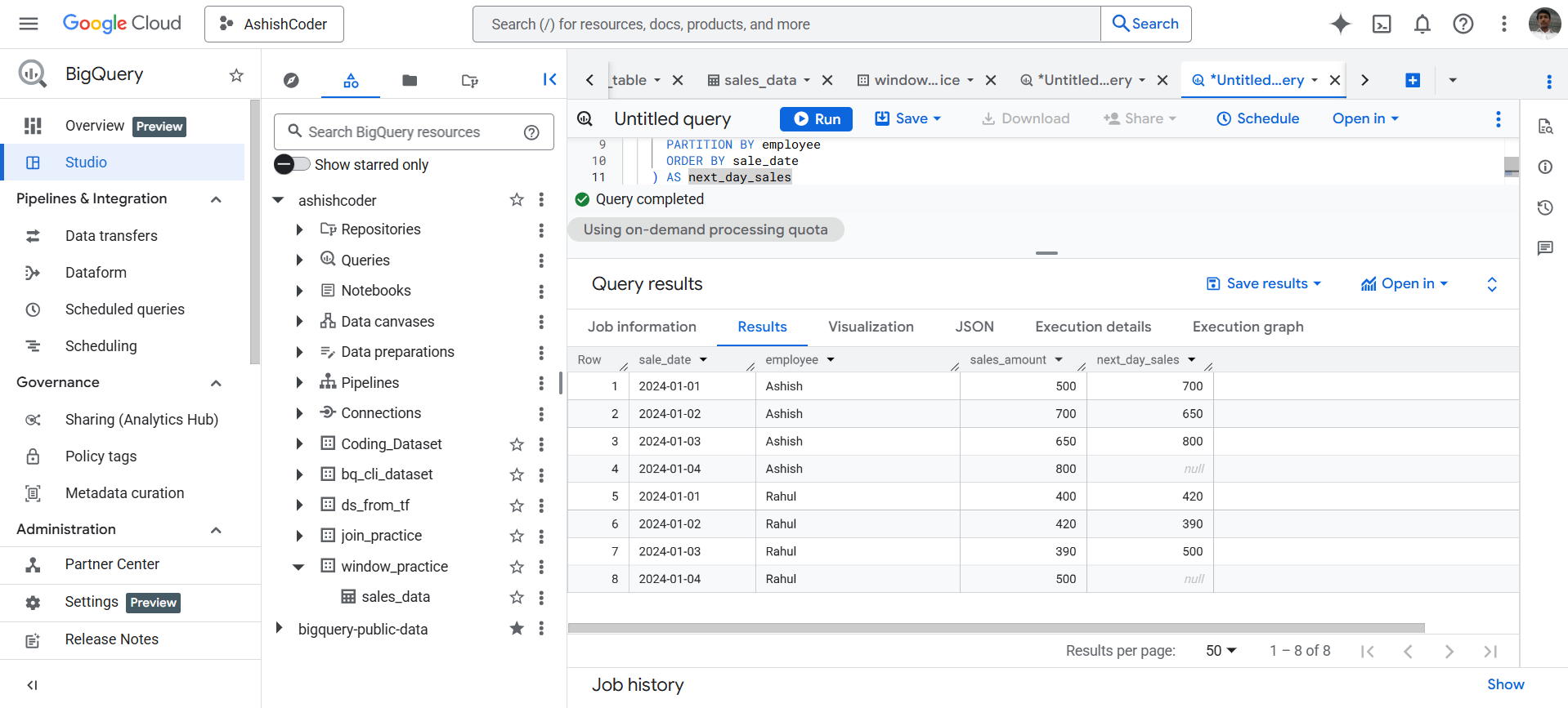 LEAD Function in BigQuery LEAD Function inBigQuery