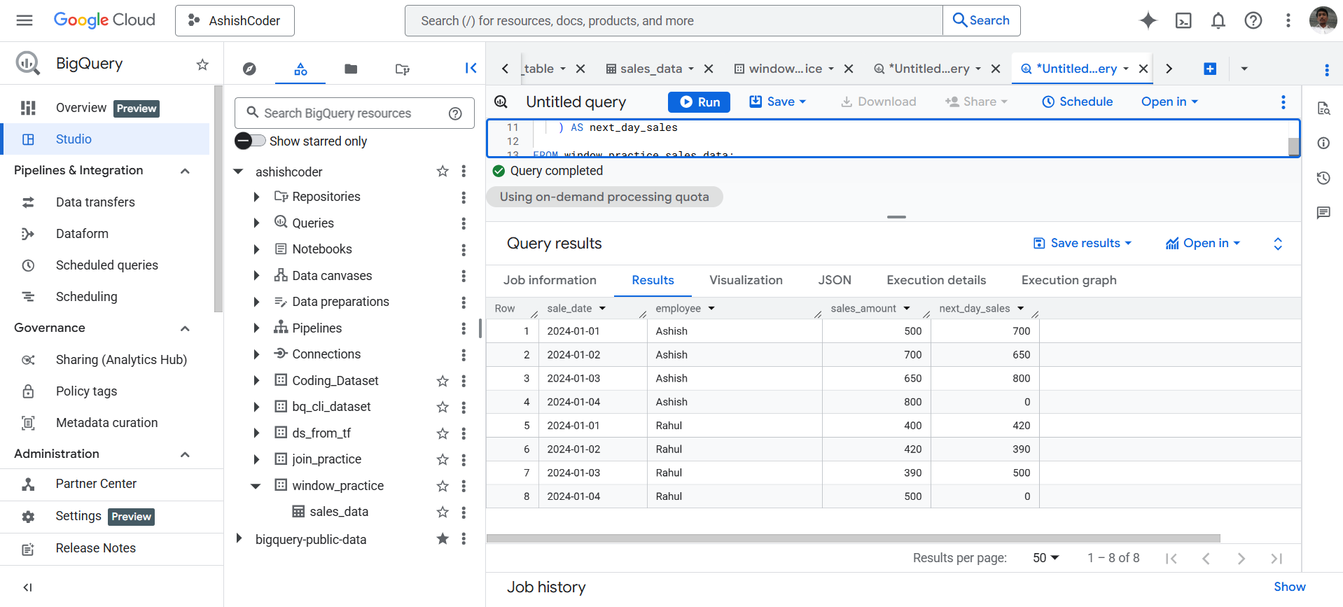 LEAD Function in BigQuery LEAD Function inBigQuery