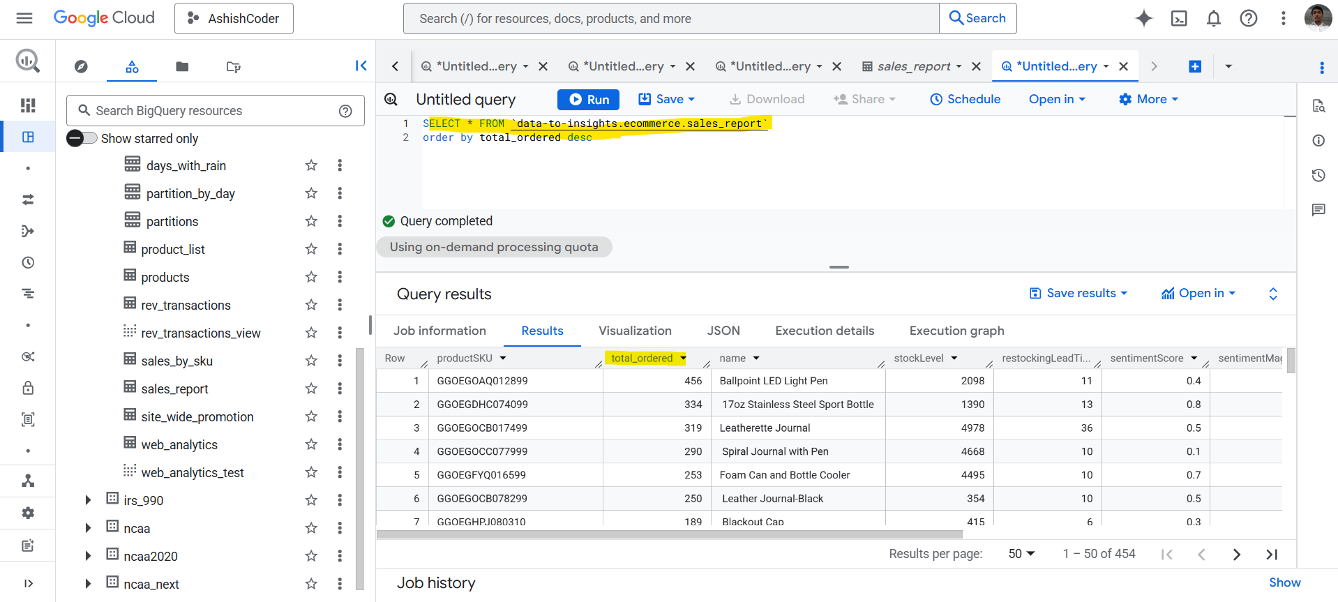 ORDER BY clause descending order