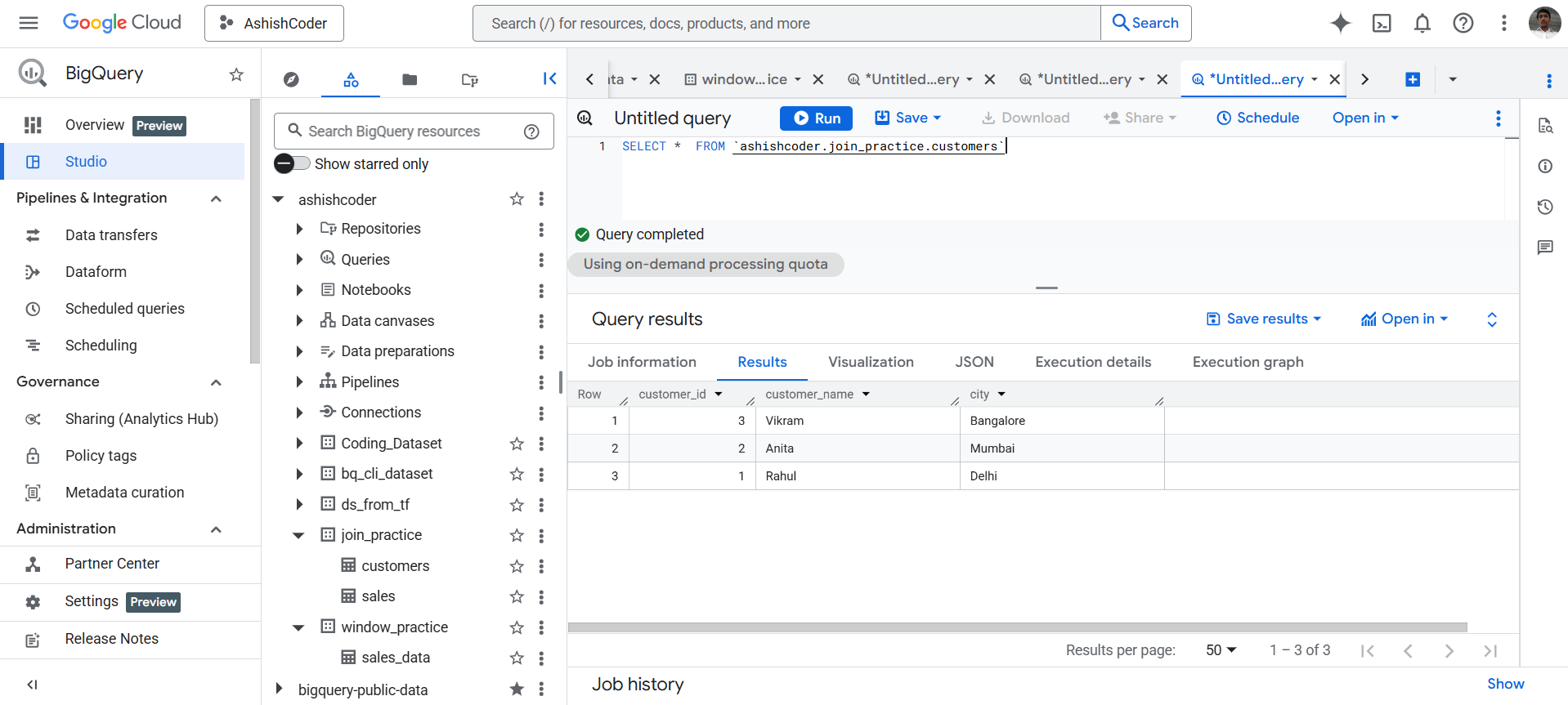 Right join in BigQuery