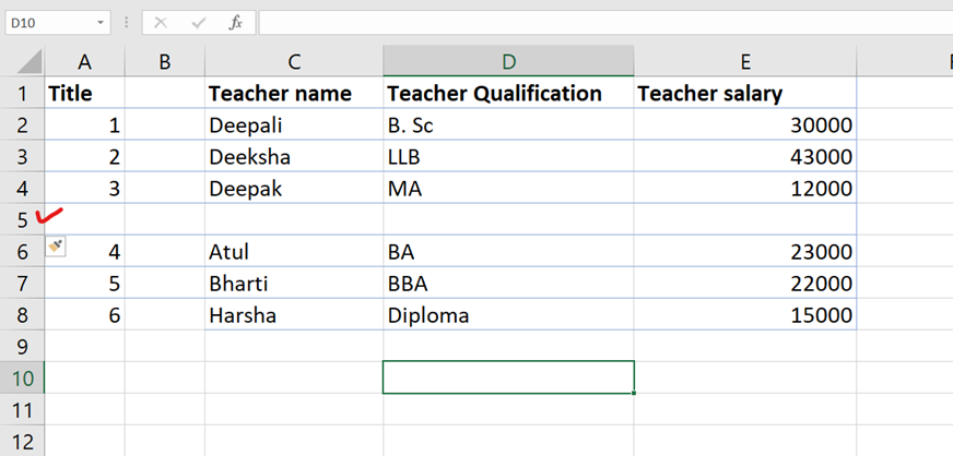 Add new rows and columns in excel Add new rows and columns in excel