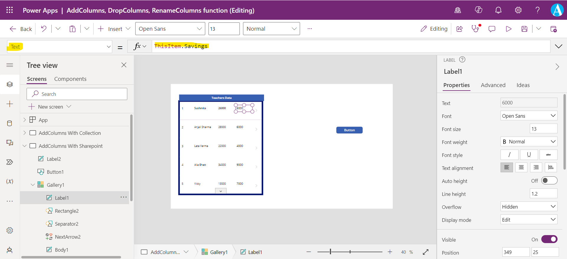 AddColumns Function in Power Apps AddColumns Function in Power Apps