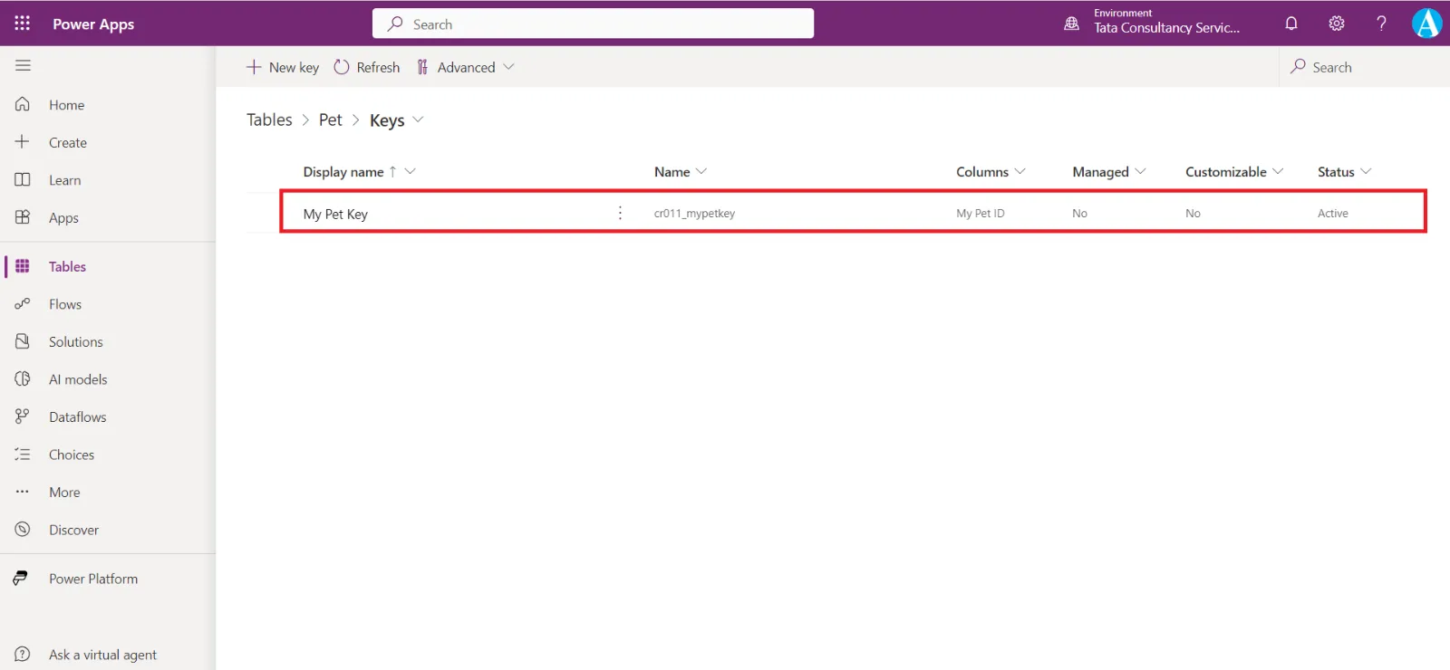 Create an alternate key in Dataverse Create an alternate key in Dataverse
