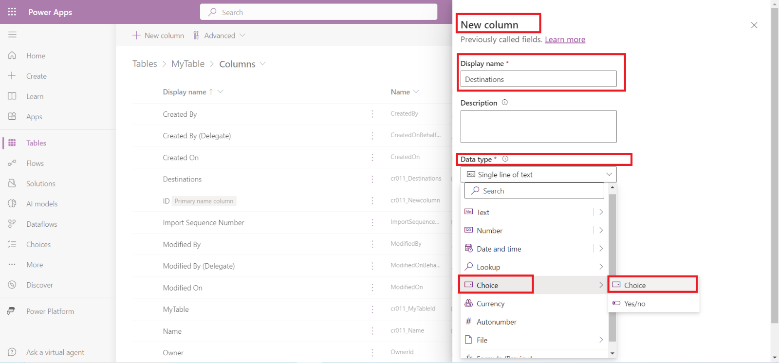 Choices in Dataverse Choices in Dataverse