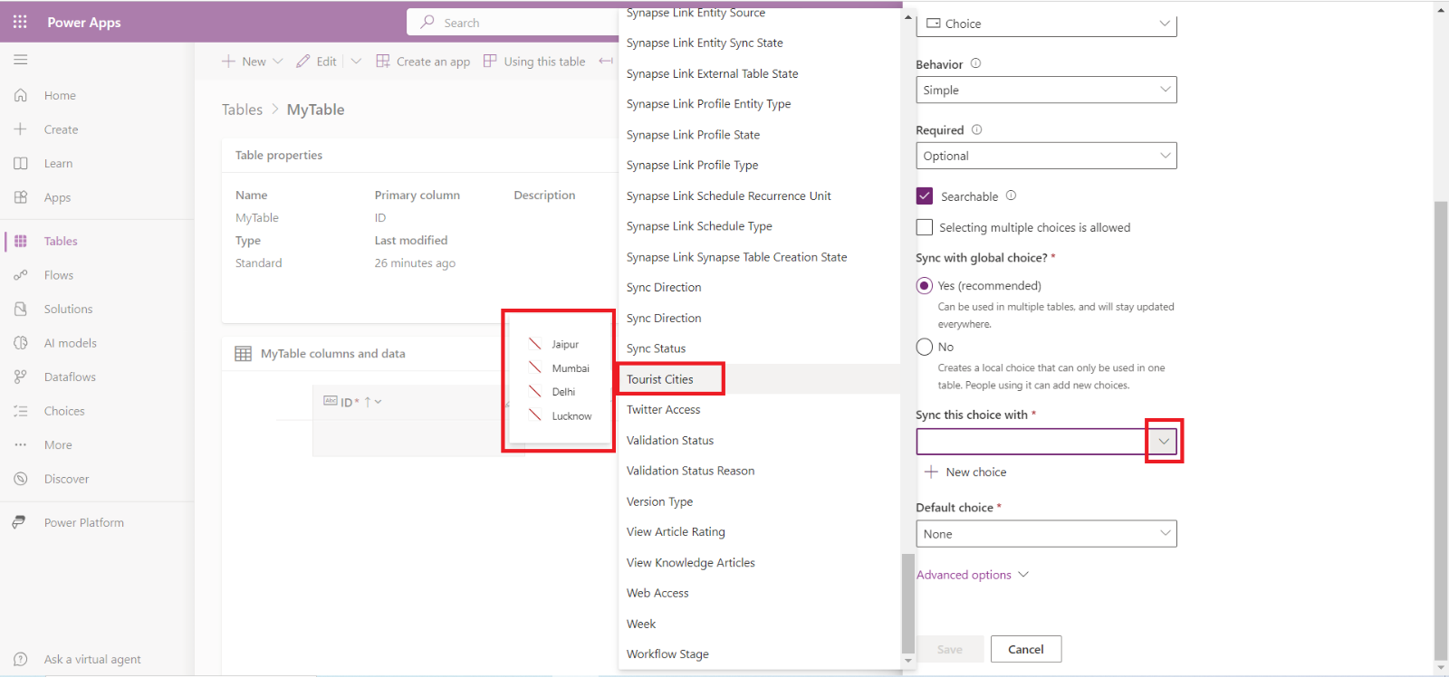 Choices in Dataverse Choices in Dataverse