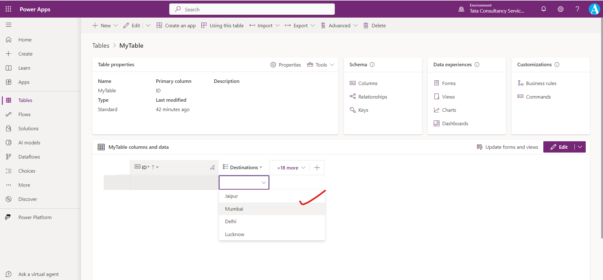 Choices in Dataverse Choices in Dataverse