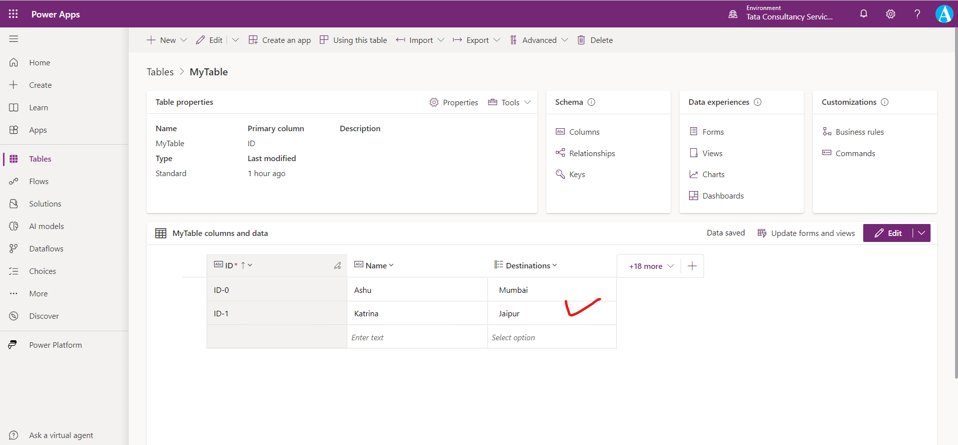 Choices in Dataverse Choices in Dataverse
