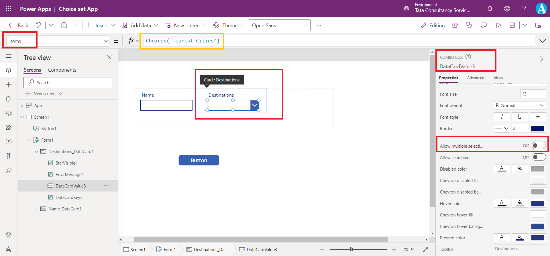 Choices in Dataverse Choices in Dataverse