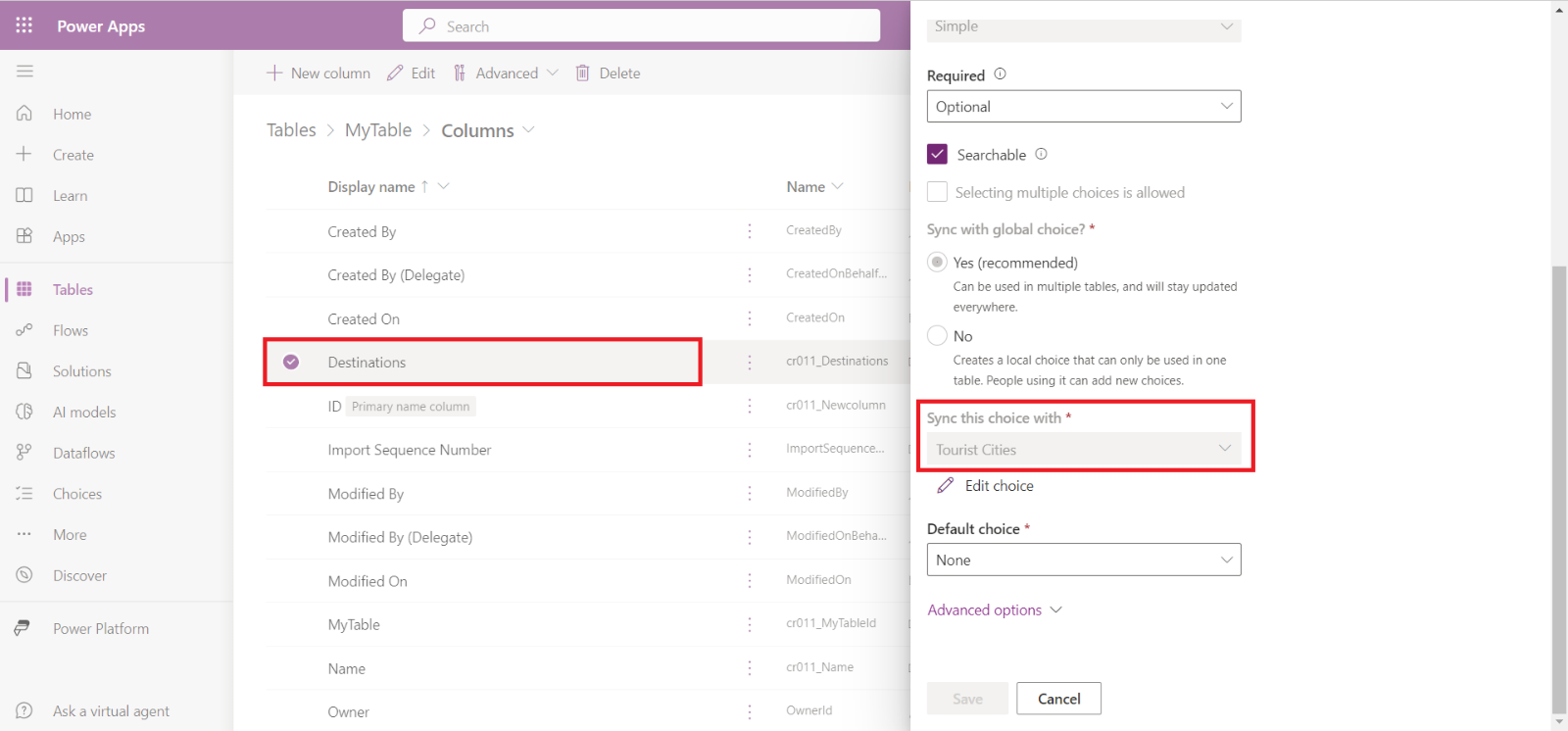 Choices in Dataverse Choices in Dataverse