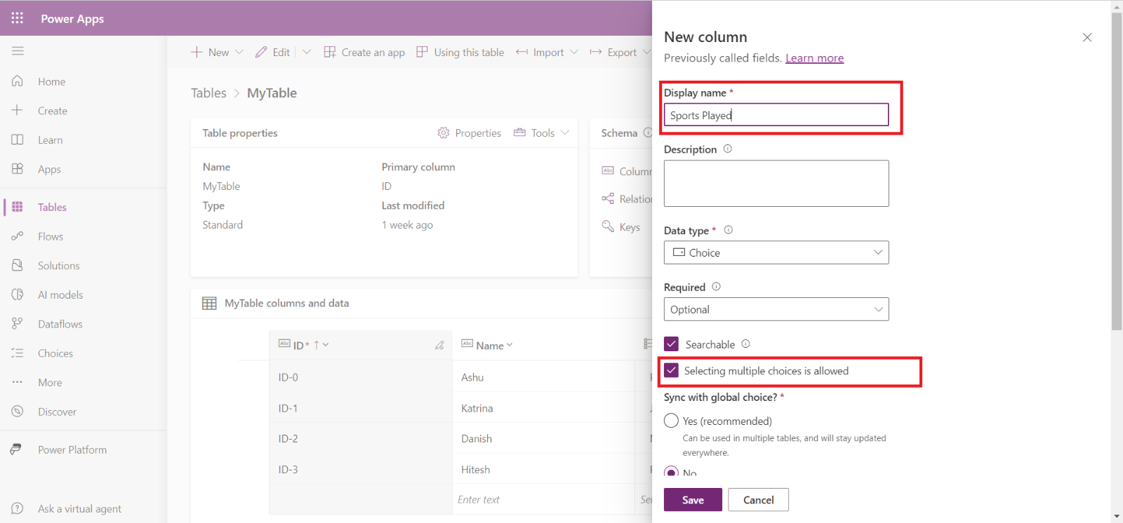 Choices in Dataverse Choices in Dataverse