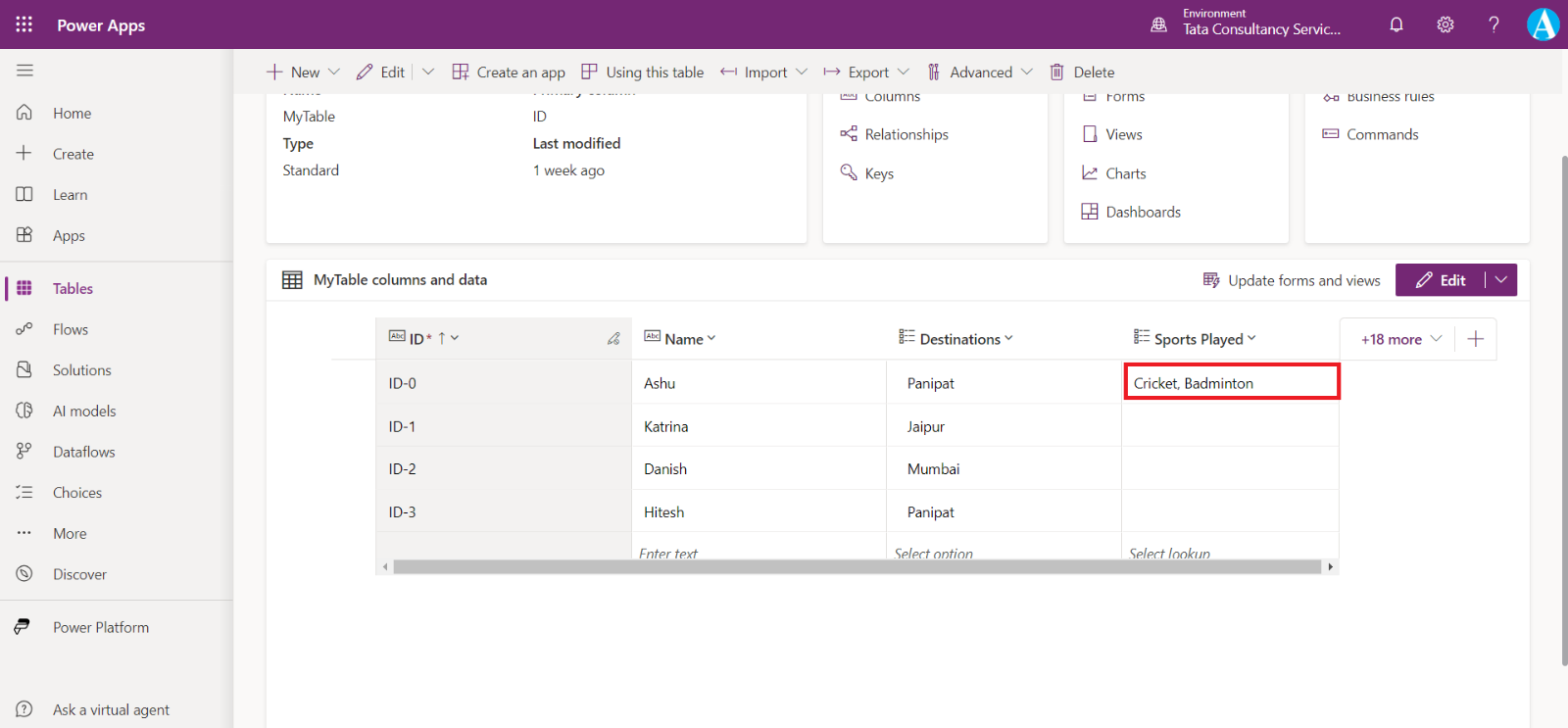 Choices in Dataverse Choices in Dataverse