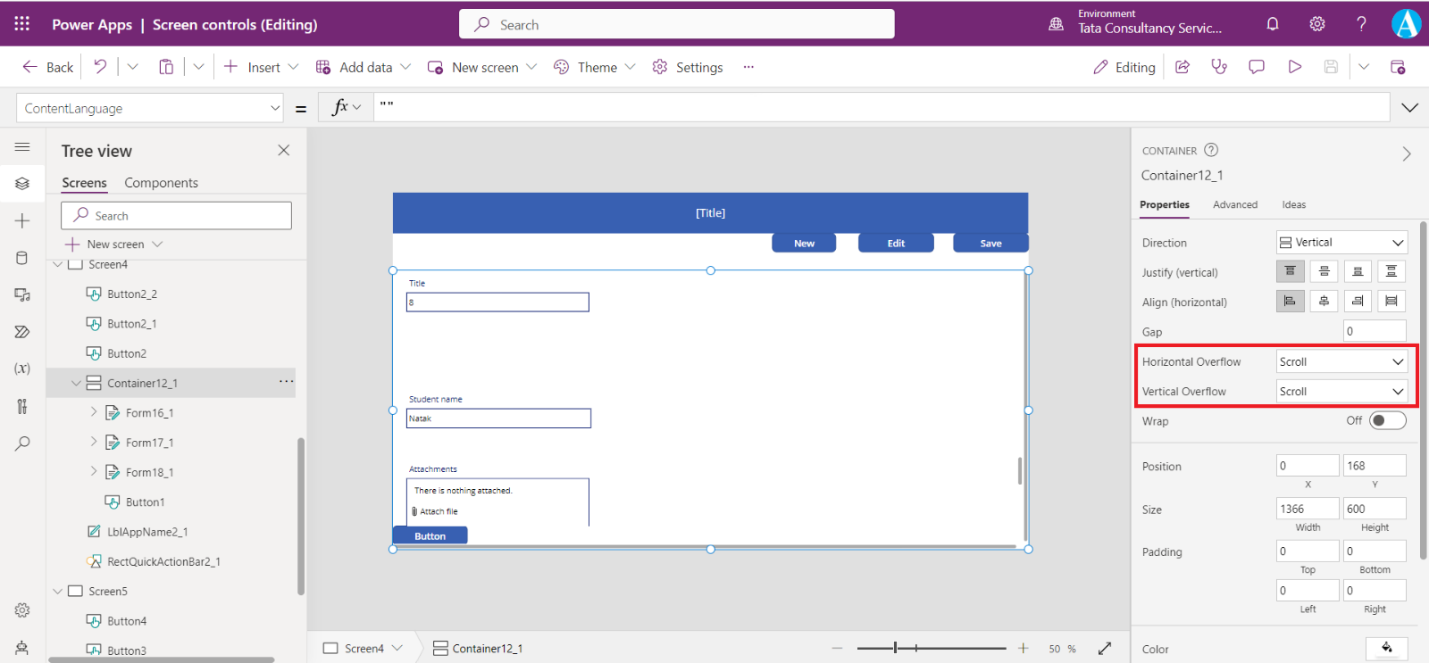 Scrollable screen in Canvas Power App Scrollable screen in Canvas Power App