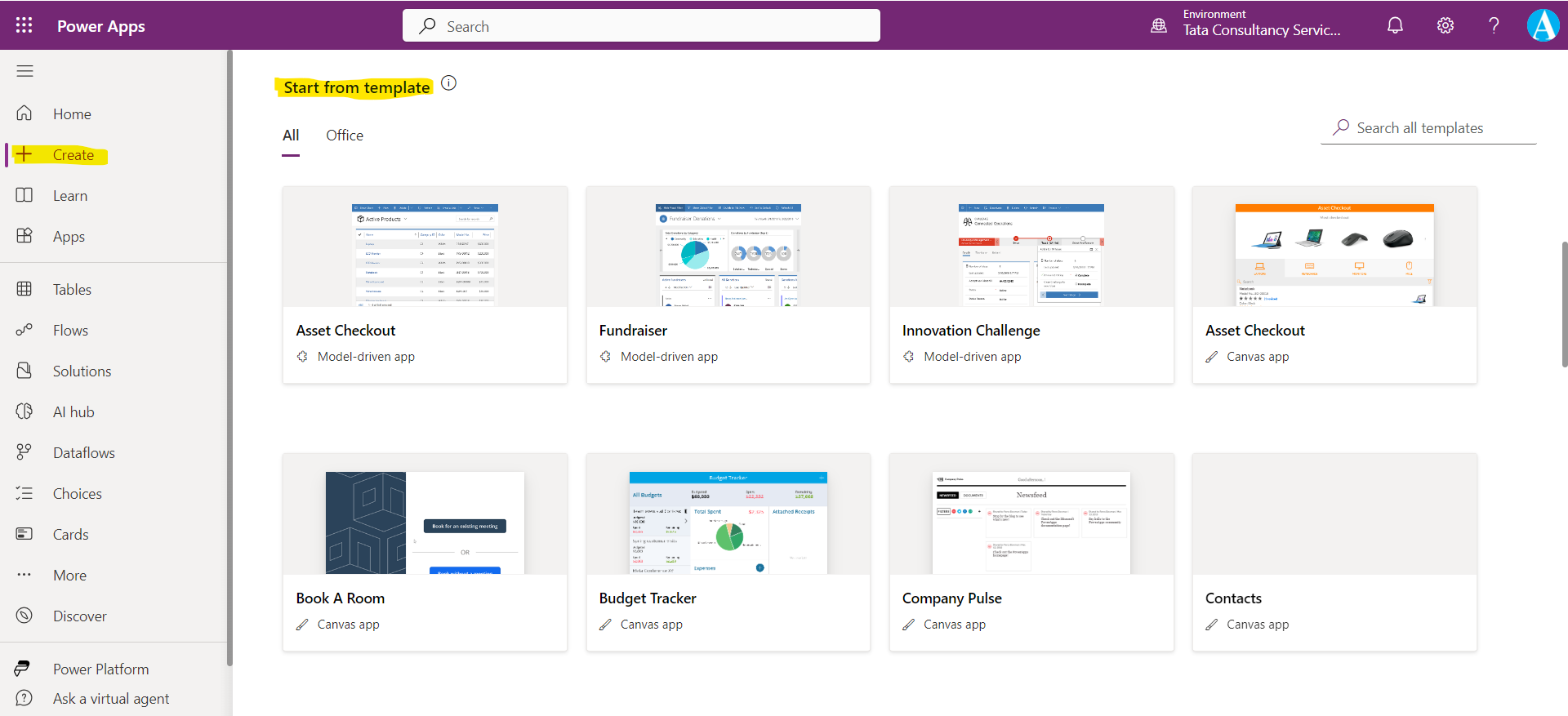 Create an app from template Create an app from template
