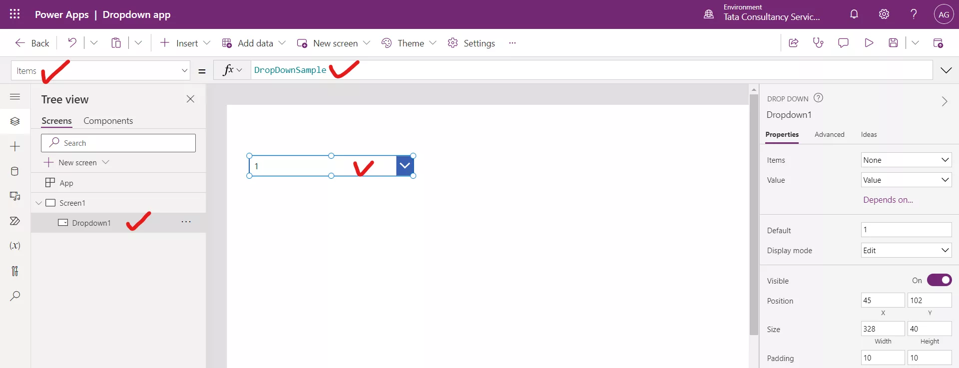 Dropdown control in Canvas Power Apps Dropdown control in Canvas Power Apps