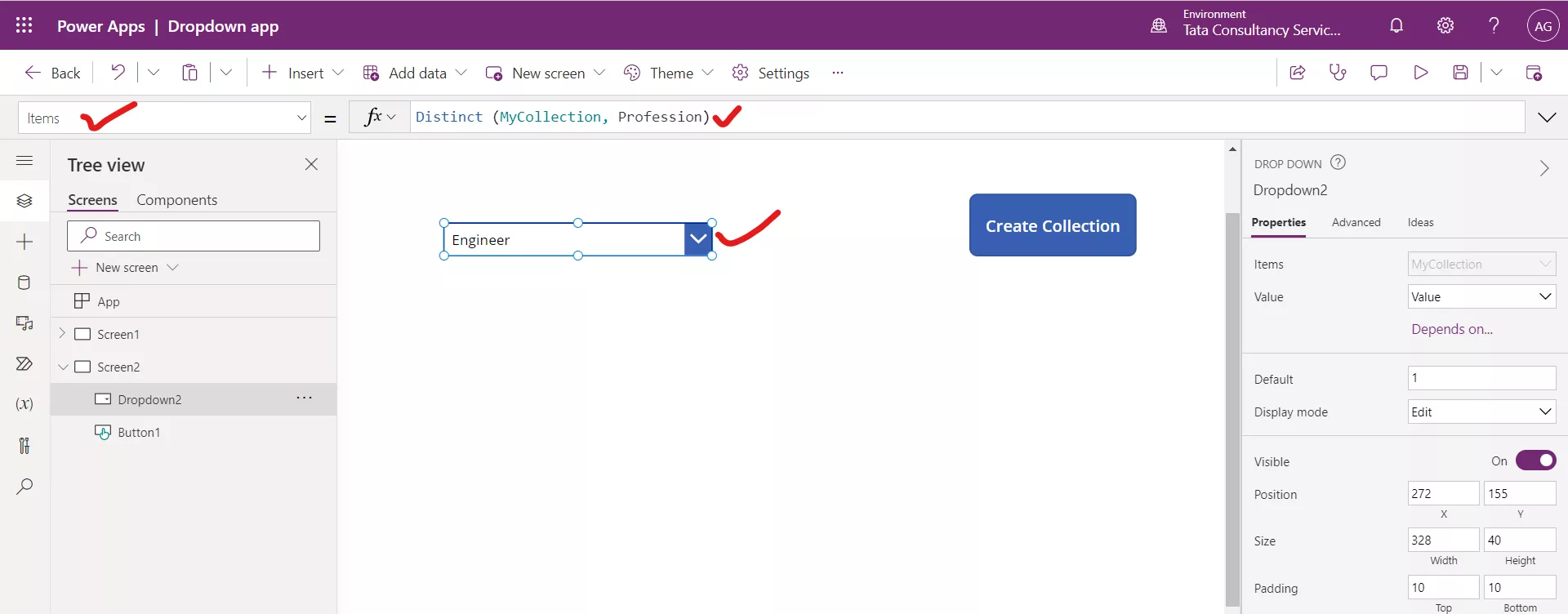 Dropdown control in Canvas Power Apps Dropdown control in Canvas Power Apps