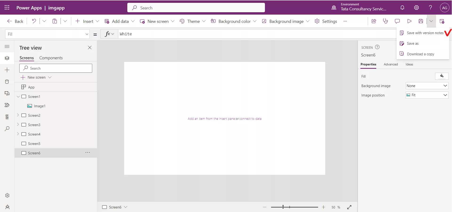 Save the app with Version notes Save the app with Version notes