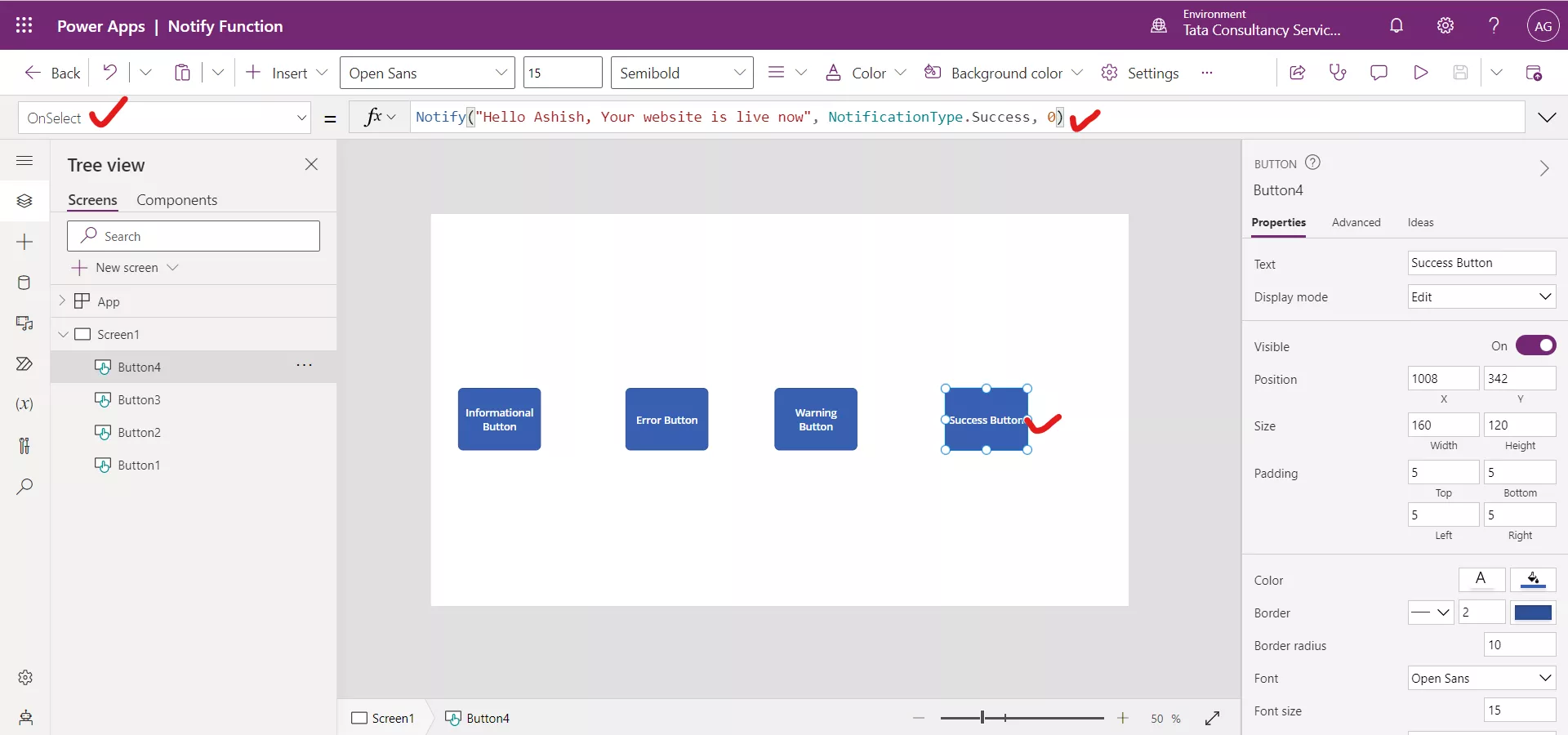 Notify function in Power Apps Notify function in Power Apps