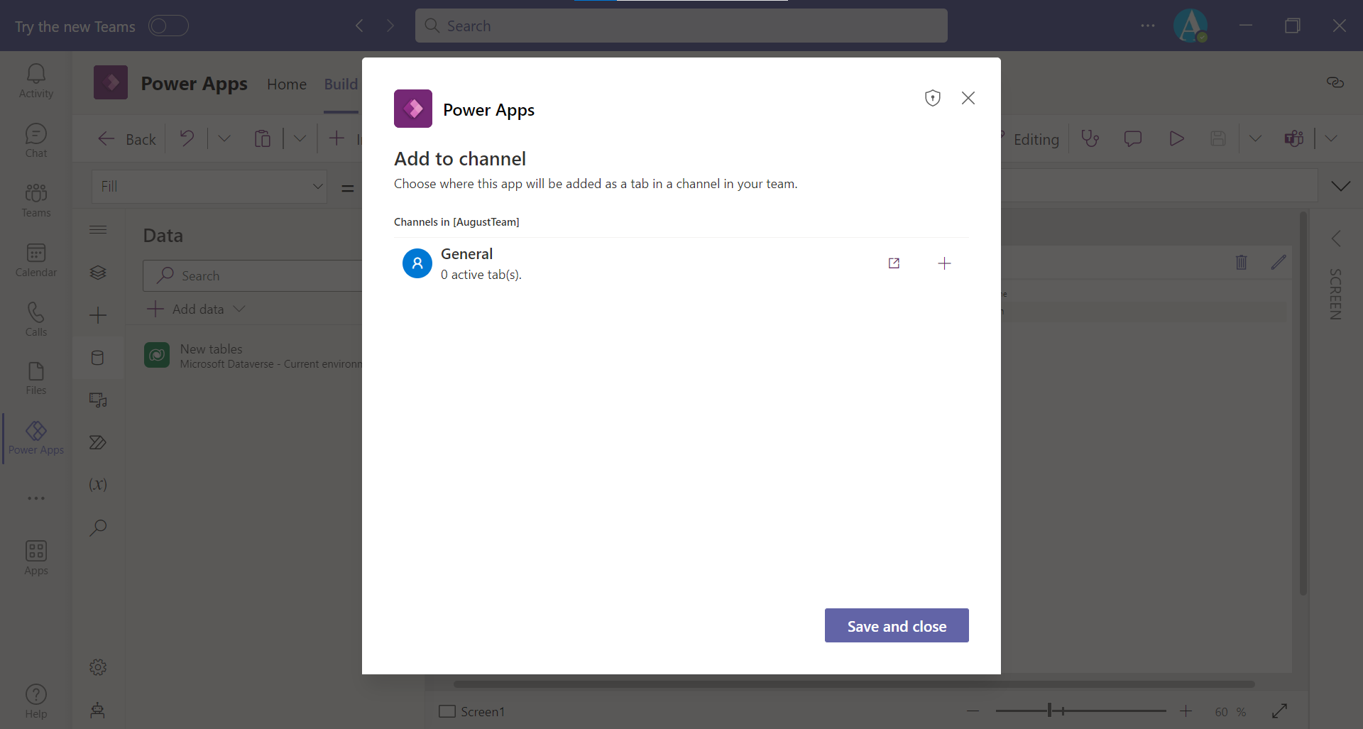 Power Apps in Teams Power Apps in Teams