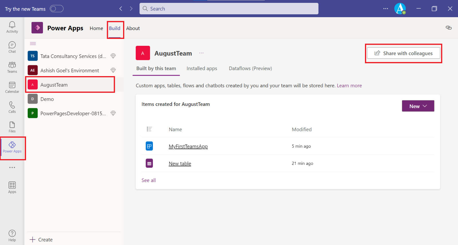Power Apps in Teams Power Apps in Teams