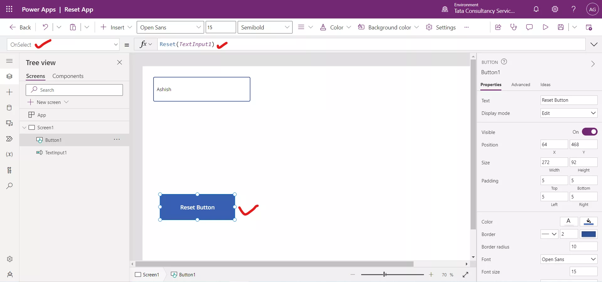 Reset function in Power Apps Reset function in Power Apps