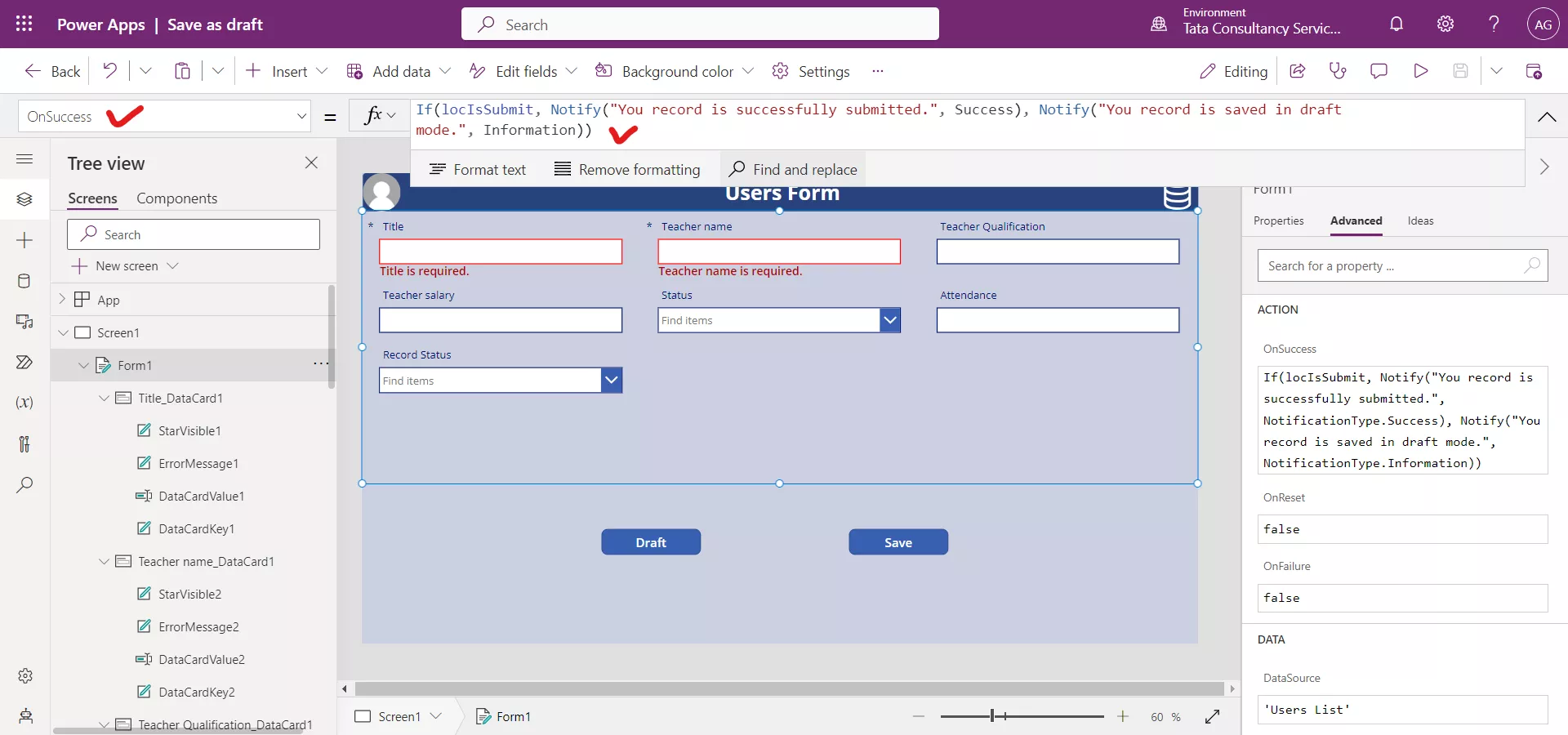 Save as Draft in Canvas Power Apps Save as Draft in Canvas Power Apps