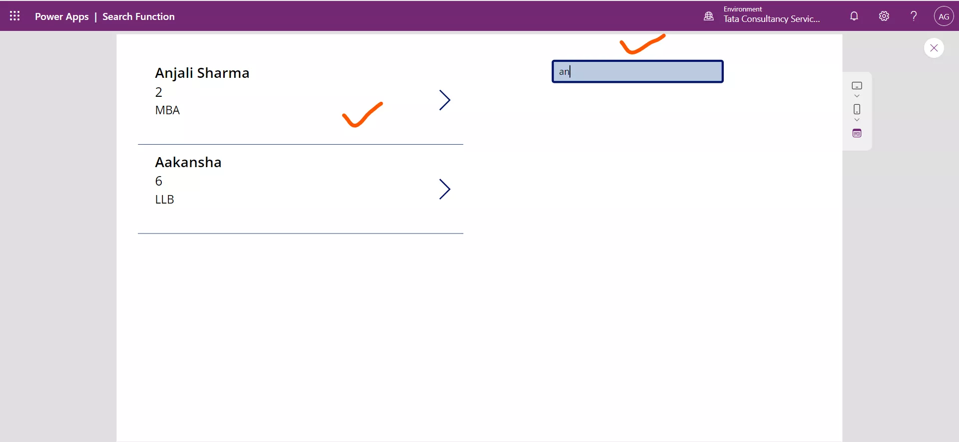 Search function in Power Apps Search function in Power Apps