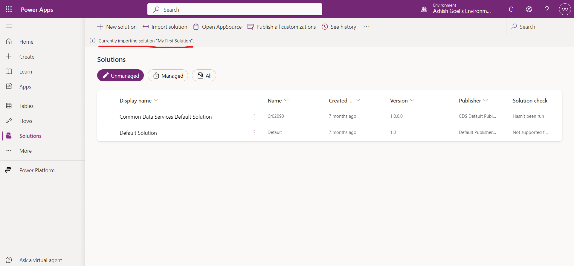 Solutions in Power Platform Solutions in Power Platform