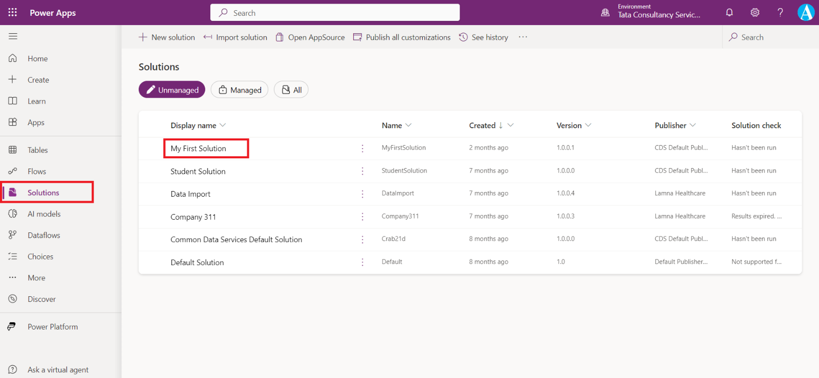 Solutions in Power Platform Solutions in Power Platform