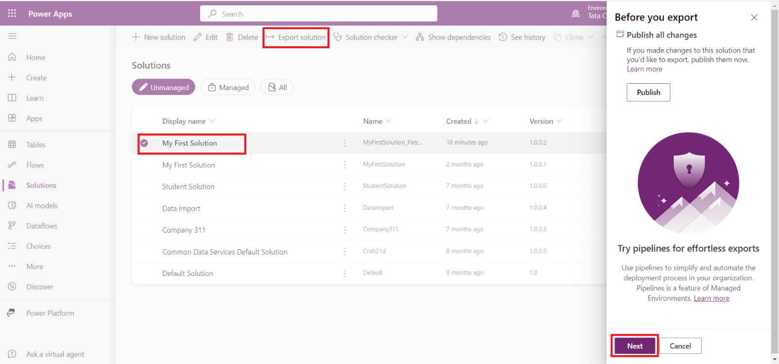 Solutions in Power Platform Solutions in Power Platform
