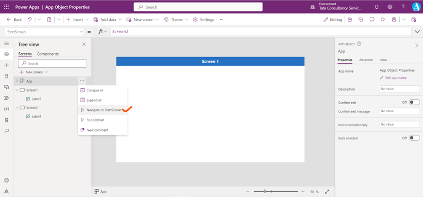 StartScreen property of App object in Power App StartScreen property of App object in Power App