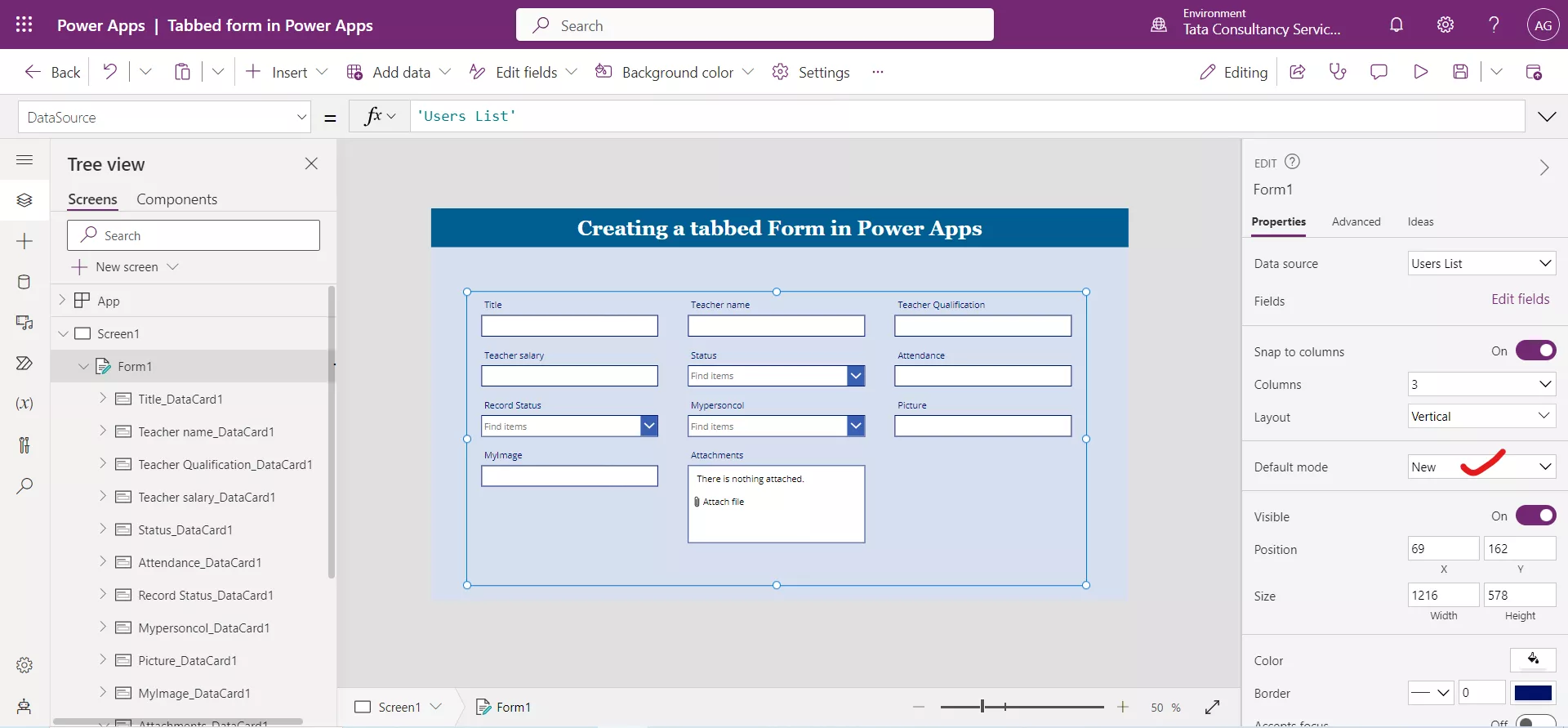 Tabbed Form in Power Apps Tabbed Form in Power Apps
