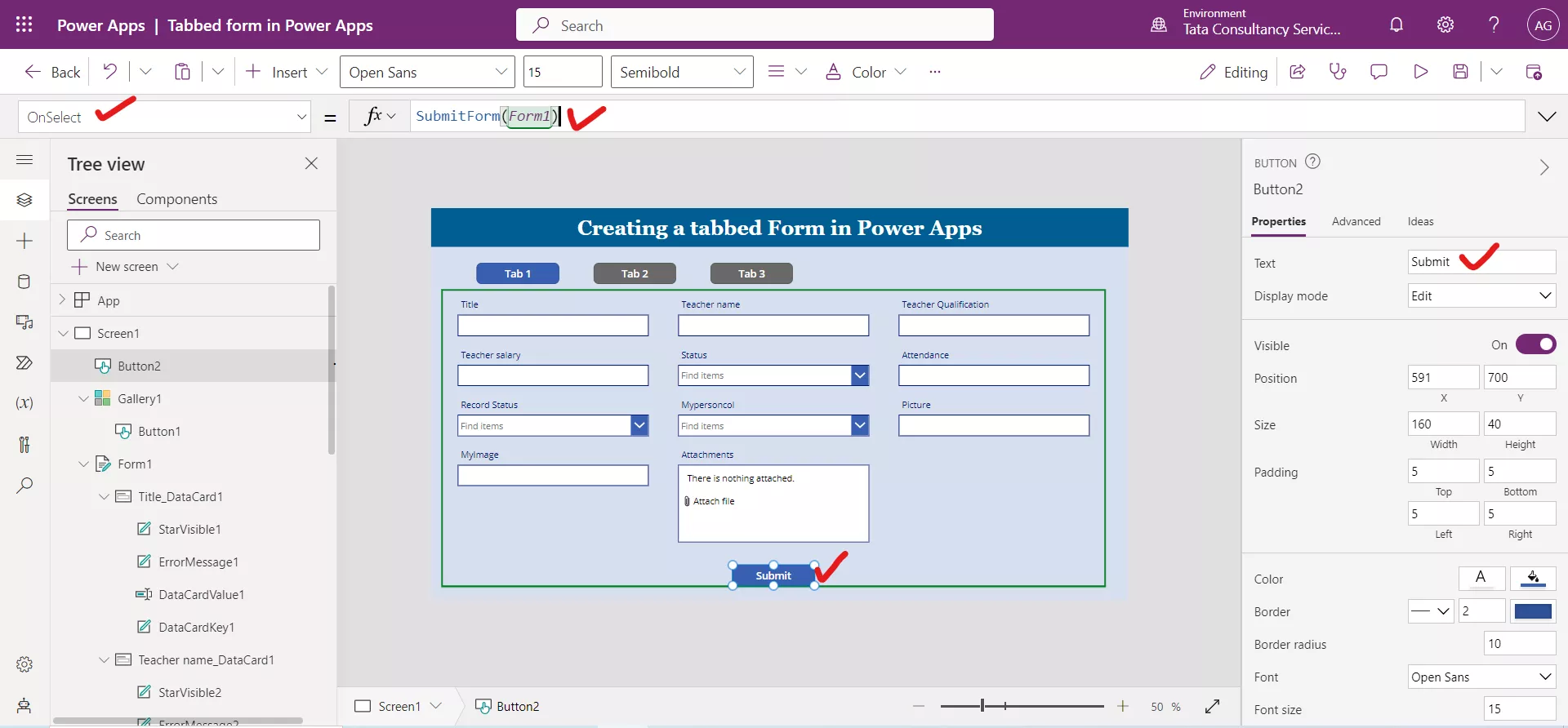 Tabbed Form in Power Apps Tabbed Form in Power Apps