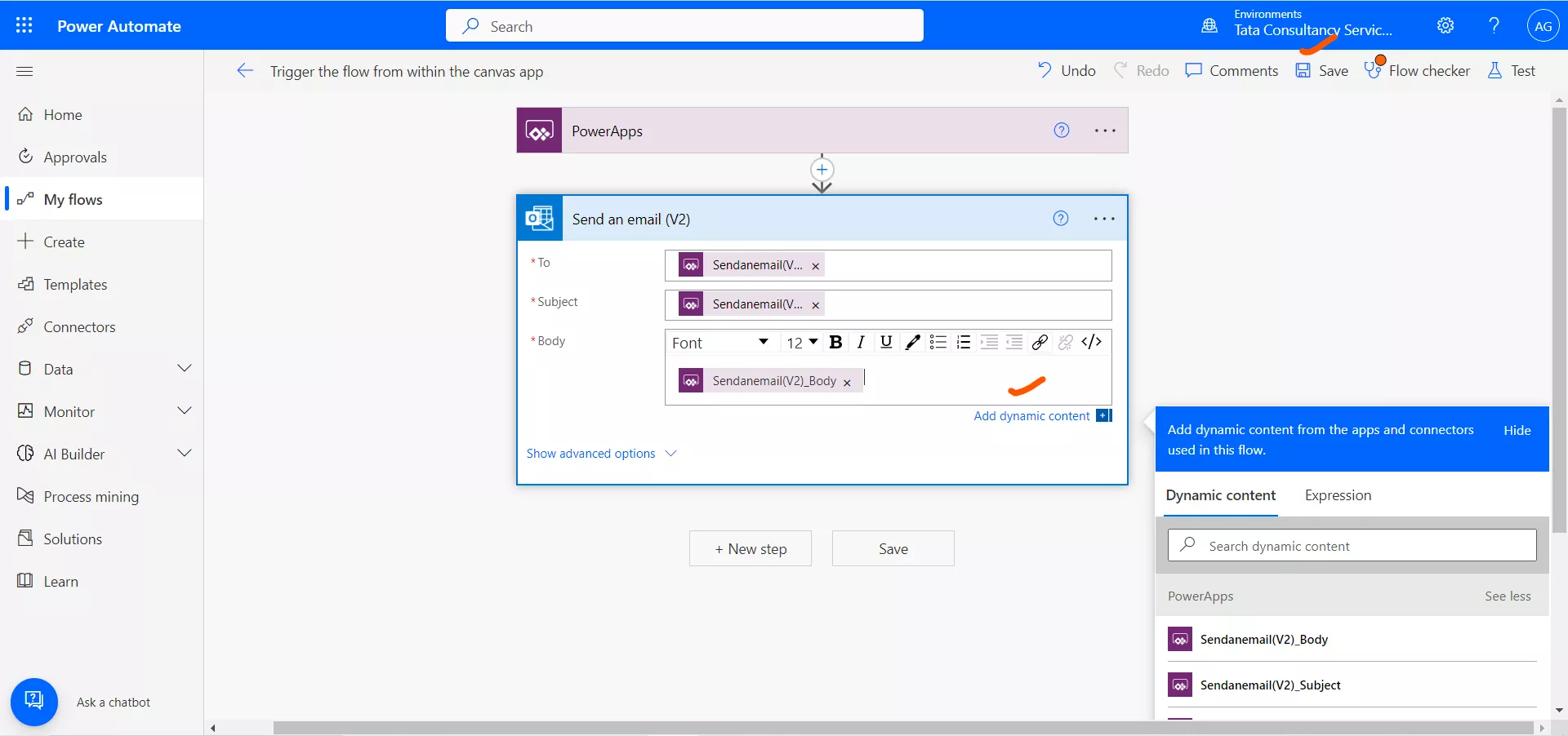 Trigger the flow from Power Apps Trigger the flow from Power Apps