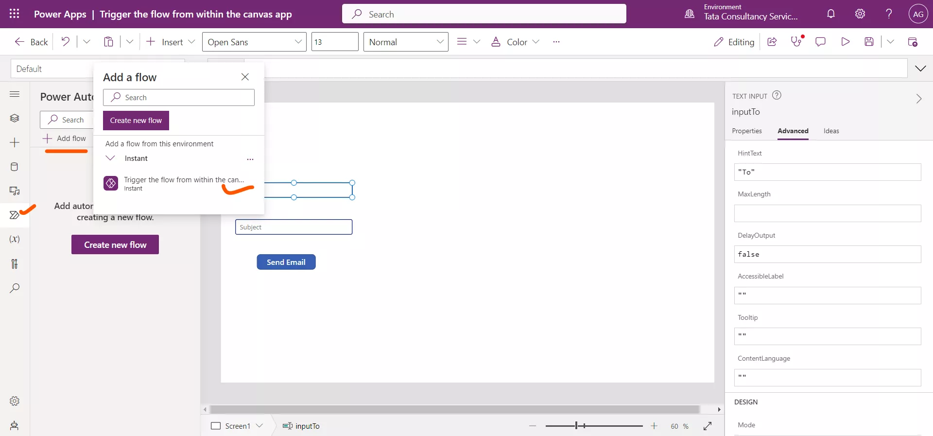 Trigger the flow from Power Apps Trigger the flow from Power Apps