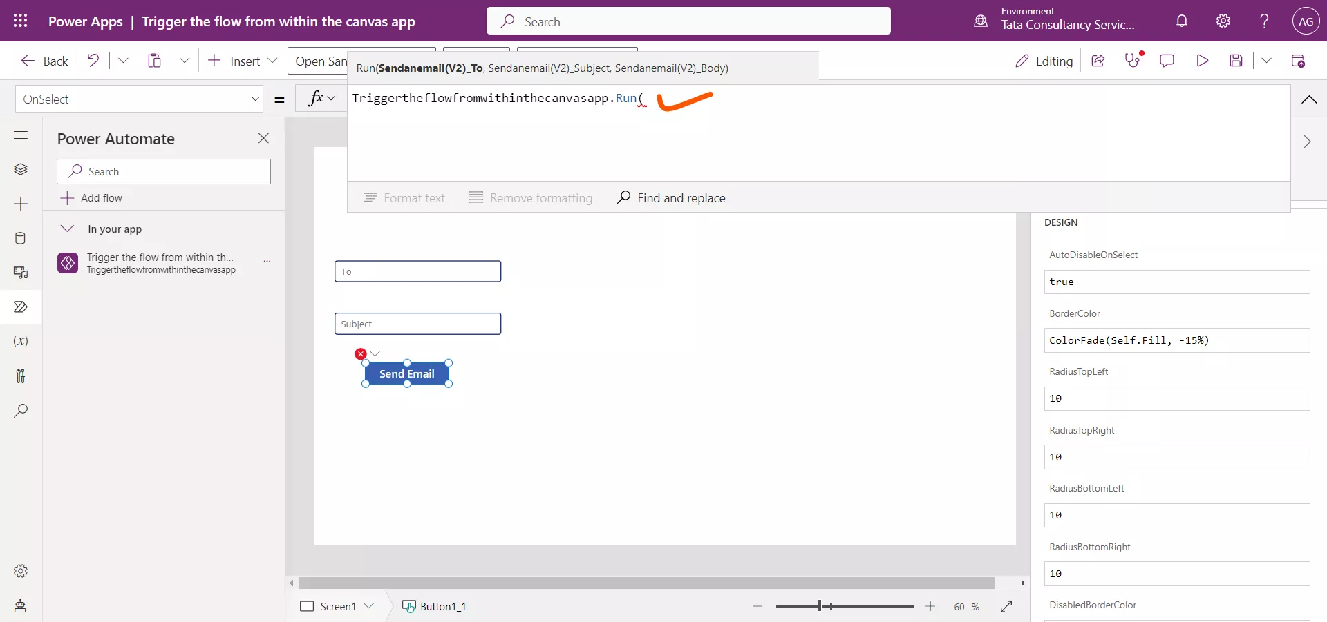 Trigger the flow from Power Apps Trigger the flow from Power Apps