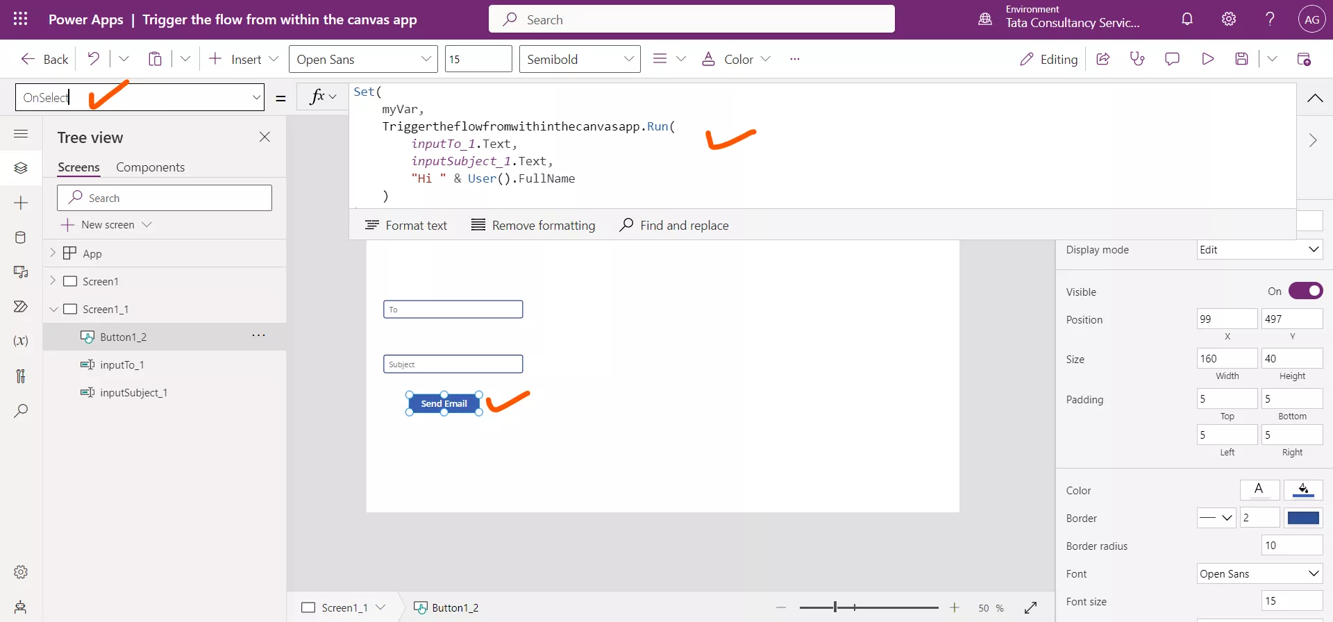 Trigger the flow from Power Apps Trigger the flow from Power Apps