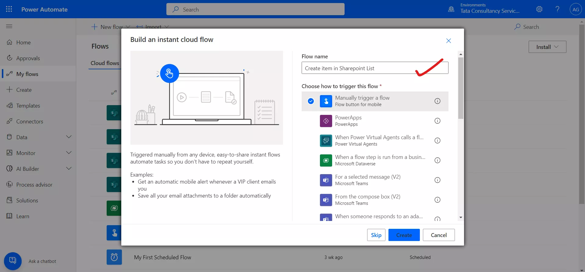 Create item in Sharepoint list using Power Automate Create item in Sharepoint list using Power Automate