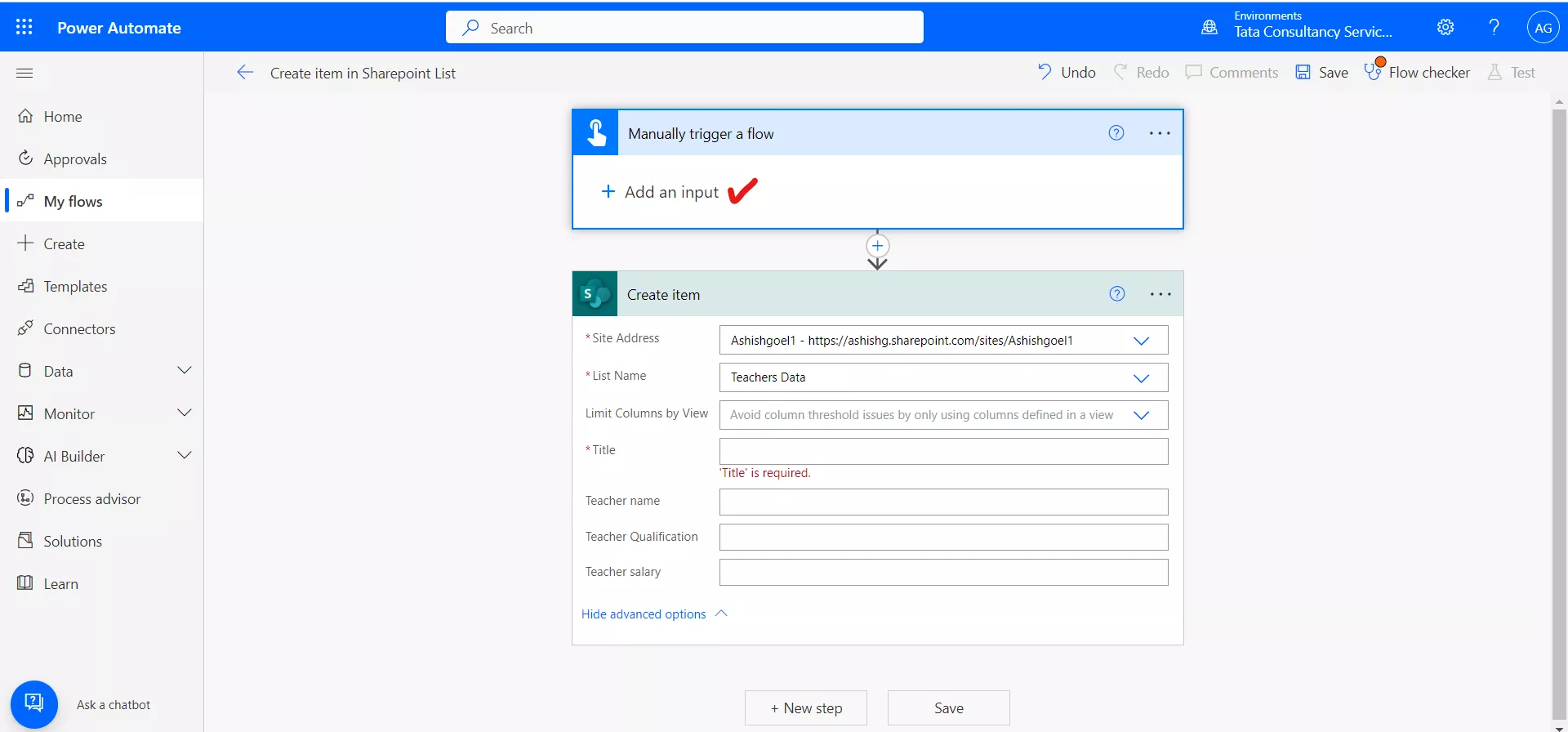 Create item in Sharepoint list using Power Automate Create item in Sharepoint list using Power Automate