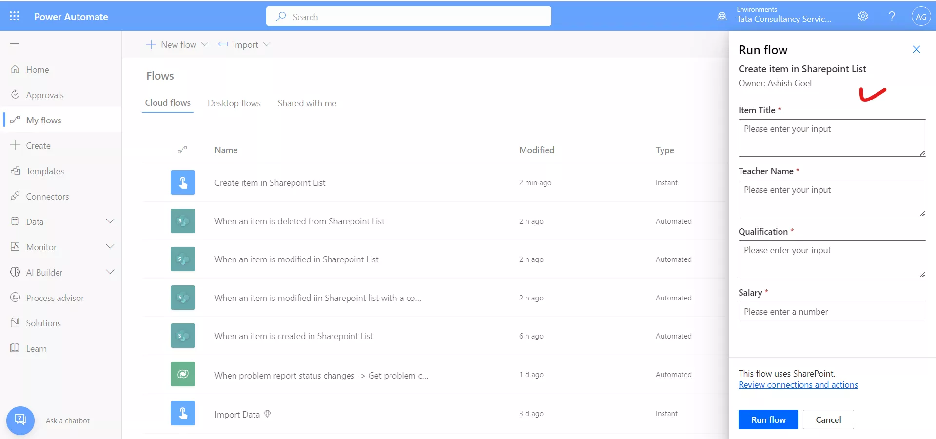 Create item in Sharepoint list using Power Automate Create item in Sharepoint list using Power Automate