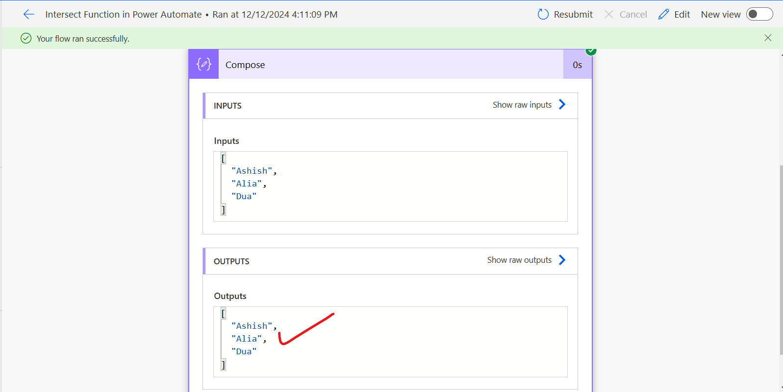 intersection function in Power Automate intersection function in Power Automate
