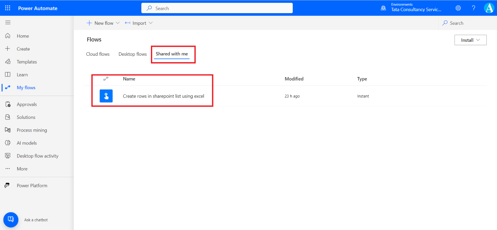 Share the Power Automate flows