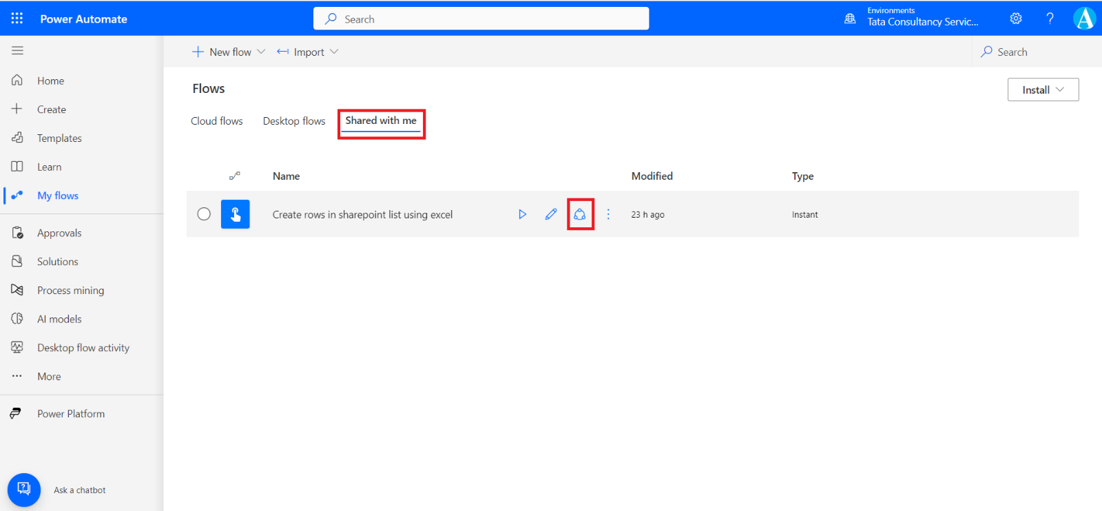 Share the Power Automate flows