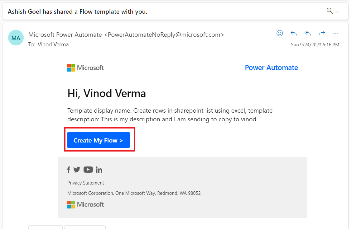 Share the Power Automate flows